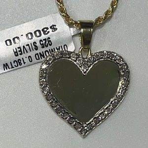 Certified Real Diamond Memory Pendant w/Chain Wow!